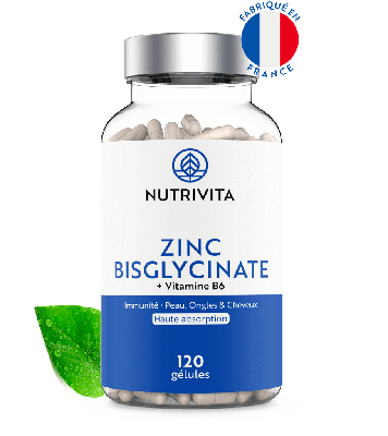 Nutrivita Zinc Bisglycinate + Vitamine B6 - 120 gélules