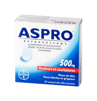 ASPRO 500MG 20 COMPRIMES EFFERVESCENTS