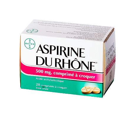 ASPIRINE DU RHONE 500MG 20 COMPRIMES A CROQUER