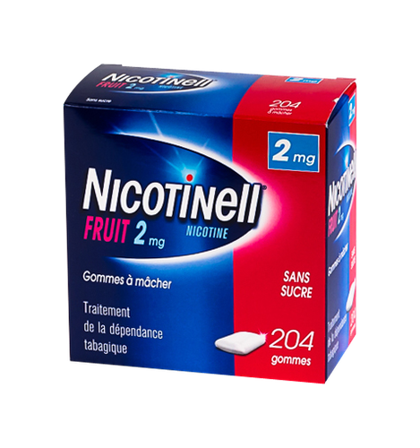 NICOTINELL 2MG 204GOMMES SANS SUCRE FRUIT